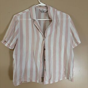 Sincerely Jules Pink and White Striped Shirt